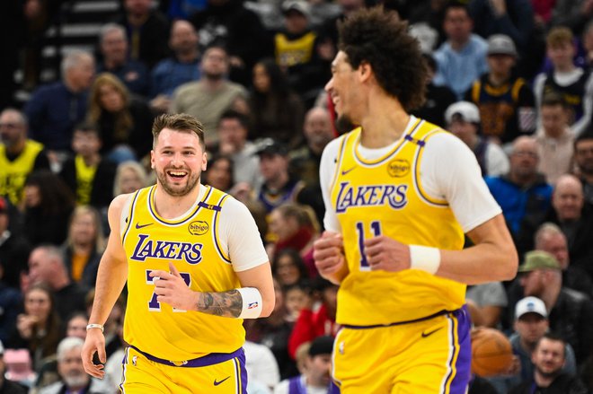 Luka Dončić se je zabaval na parketu. FOTO: Alex Goodlett/AFP