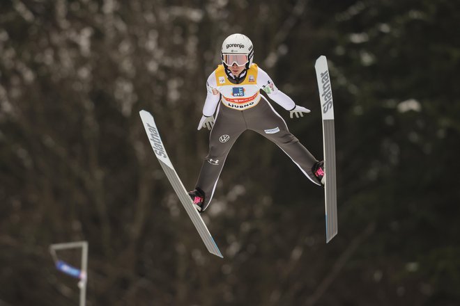 Nosilka rumene majice je slavila pred domačimi gledalci. FOTO: Voranc Vogel