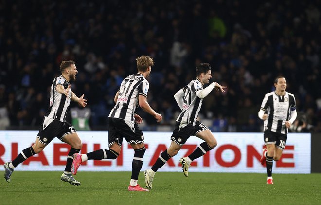 Udinese se je veselil nove zmage. FOTO: Ciro De Luca/Reuters