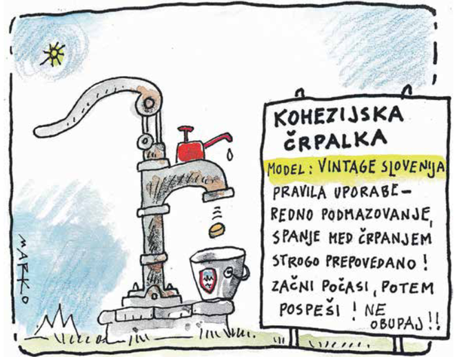 Najslabši v Evropi. KARIKATURA: Marko Kočevar