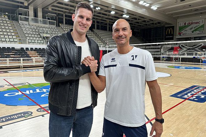 Jan Kozamernik in Fabio Soli zdaj sodelujeta v klubu Trentino, v prihodnje pa bosta tudi v slovenski reprezentanci. Foto Trentino Volley