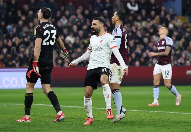 Mohamed Salah je Liverpool popeljal v vodstvo. FOTO: David Klein/Reuters