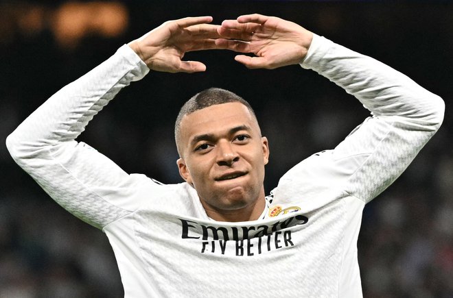 Kylian Mbappe je uprizoril strelski šov v Madridu. FOTO: Javier Soriano/AFP