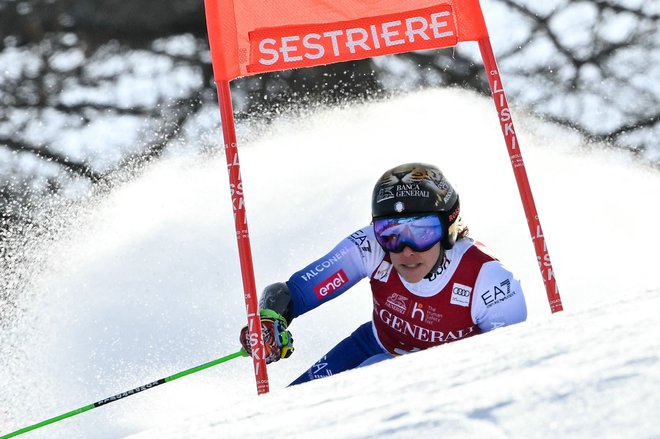 Federica Brignone je potrdila naslov svetovne prvakinje. FOTO: Marco Bertorello/AFP