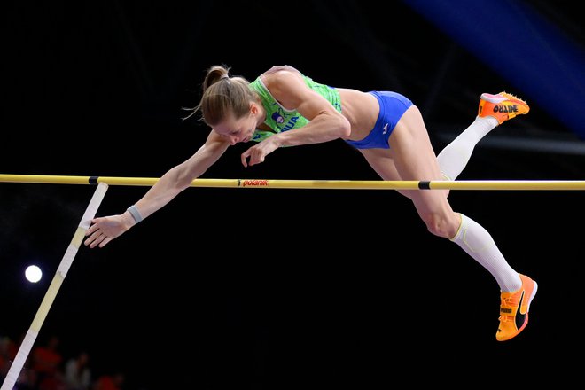 Tina Šutej je na dvoranskem EP znova osvojila kolajno. Foto John Thys/AFP