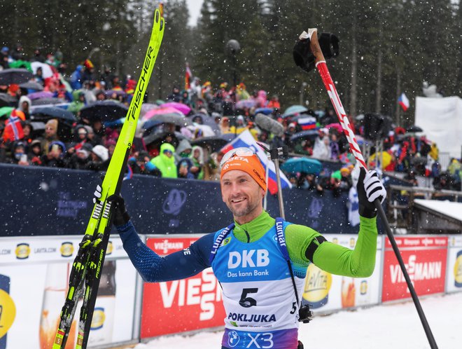 Veselju našega asa ni bilo konca. FOTO: Matej Družnik/Delo