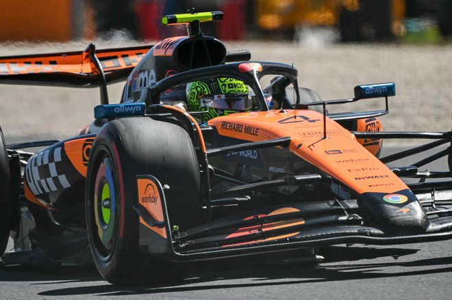 Lando Norris je bil najhitrejši. FOTO: Paul Crock/AFP