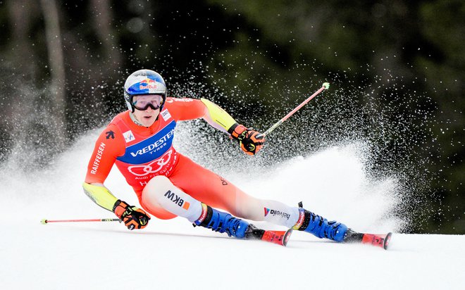 Švicarski as Loic Meillard je bil na Norveškem najhitrejši med vsemi. FOTO: Stian Lysberg Solum/Reuters