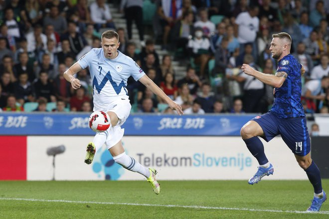 Josip Iličić je podal za gol Petra Stojanovića ob zadnjem domačem neodločenem izidu s Slovaško 1. septembra 2021 v Stožicah. Danes ni več del izbrane vrste. Foto Voranc Vogel